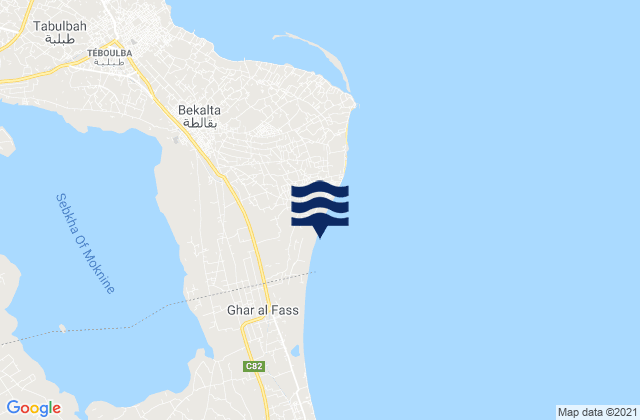 Bekalta, Tunisiaの潮見表地図