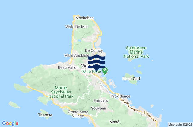 Bel Air, Seychellesの潮見表地図