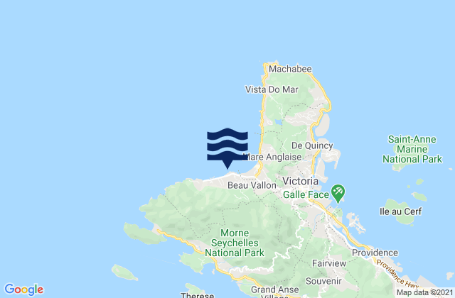 Bel Ombre, Seychellesの潮見表地図