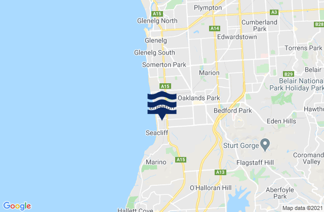 Belair, Australiaの潮見表地図