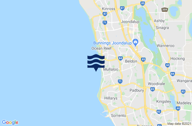 Beldon, Australiaの潮見表地図