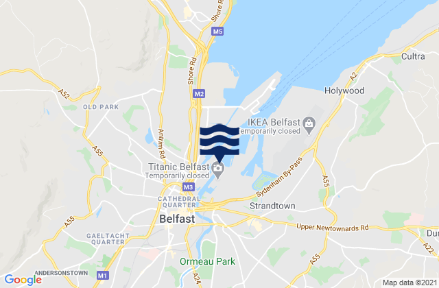 Belfast, United Kingdomの潮見表地図