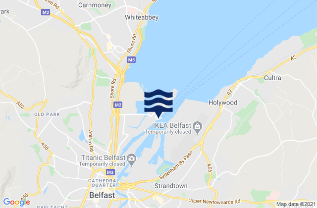 Belfast Port, United Kingdomの潮見表地図