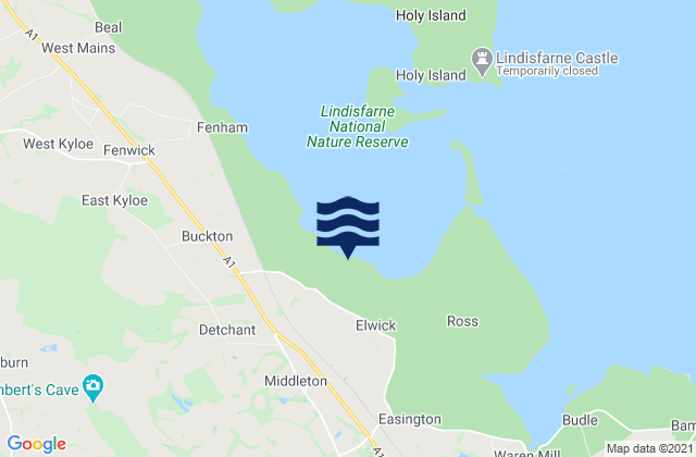 Belford, United Kingdomの潮見表地図
