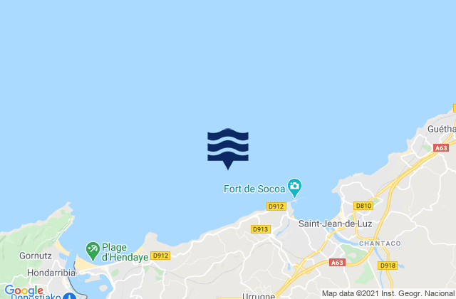 Belharra Perdun, Spainの潮見表地図