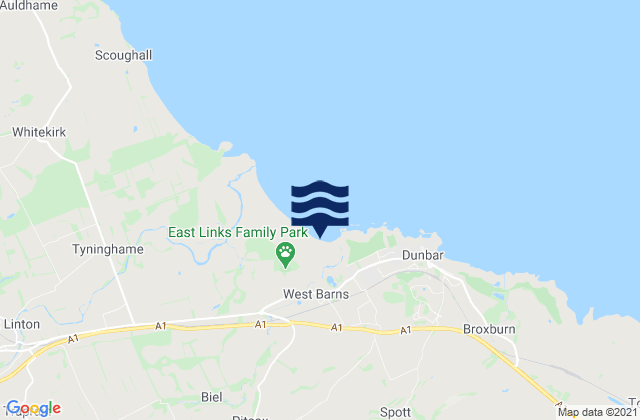 Belhaven Bay Beach, United Kingdomの潮見表地図