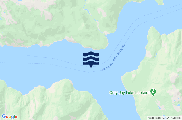 Bella Coola, Canadaの潮見表地図