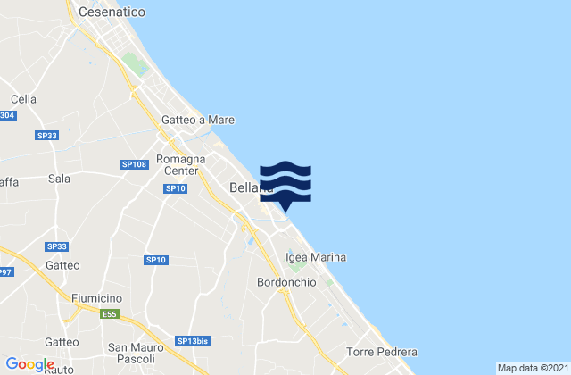 Bellaria-Igea Marina, Italyの潮見表地図
