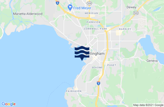 Bellingham, United Statesの潮見表地図