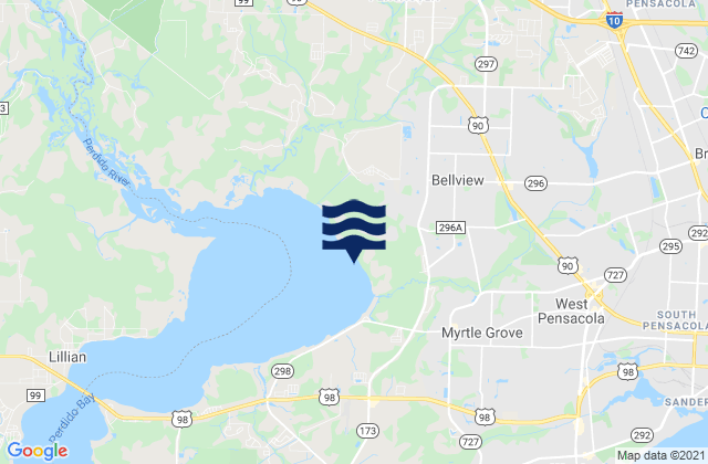 Bellview, United Statesの潮見表地図