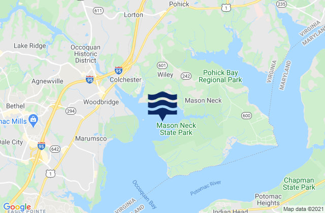 Belmont Bay, United Statesの潮見表地図