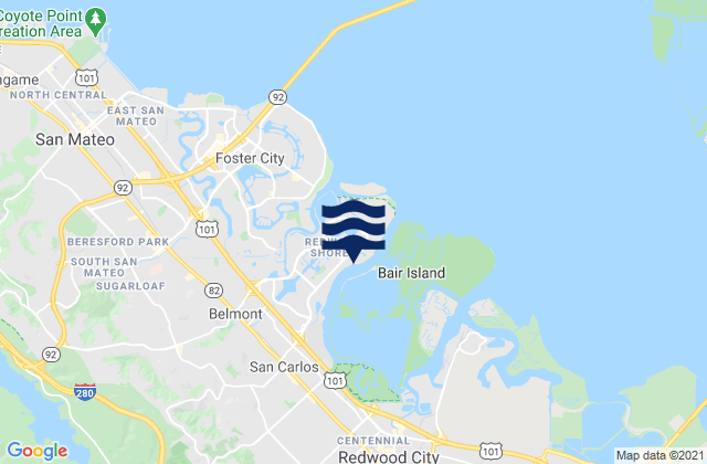 Belmont, United Statesの潮見表地図