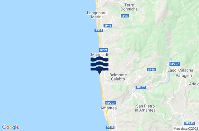Belmonte Calabro, Italyの潮見表地図