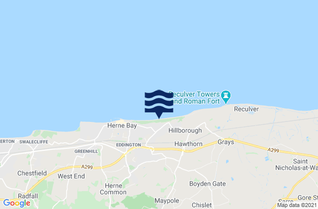 Beltinge Bay, United Kingdomの潮見表地図