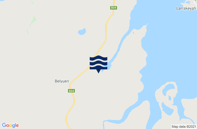 Belyuen, Australiaの潮見表地図