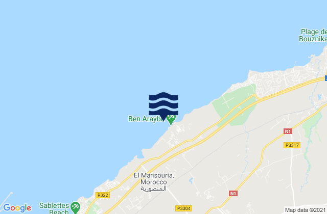 Ben Arayba, Moroccoの潮見表地図