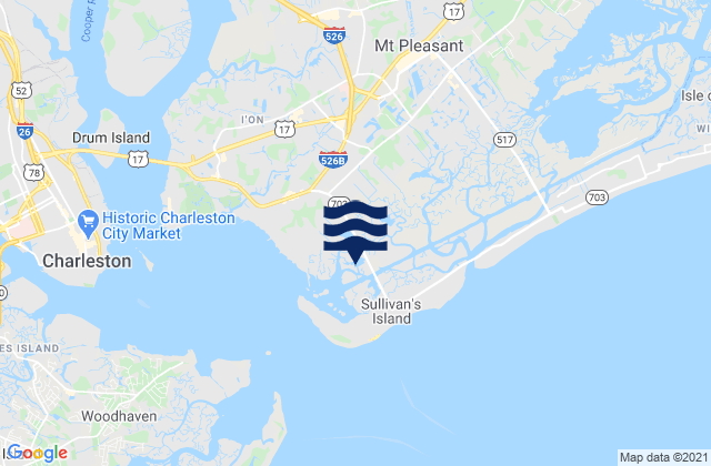 Ben Sawyer Bridge, United Statesの潮見表地図