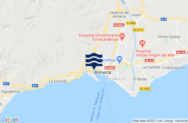 Benahadux, Spainの潮見表地図