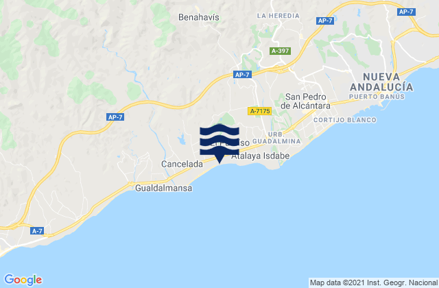 Benahavís, Spainの潮見表地図