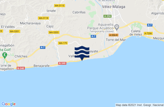 Benamocarra, Spainの潮見表地図
