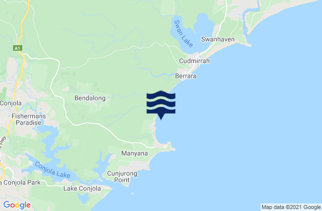 Bendalong Boat, Australiaの潮見表地図