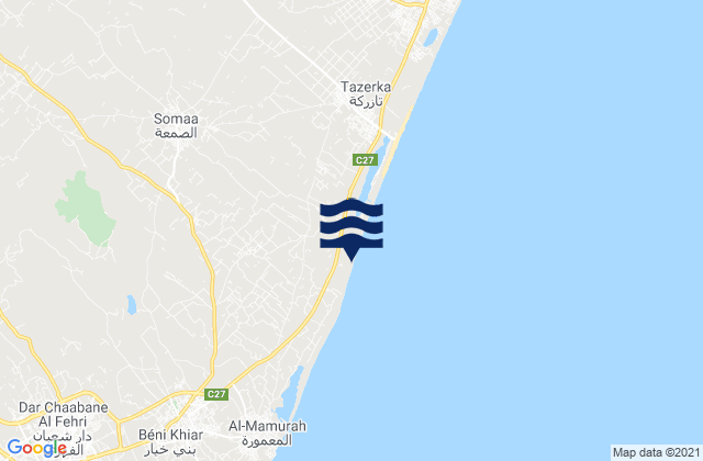 Beni Khiar, Tunisiaの潮見表地図