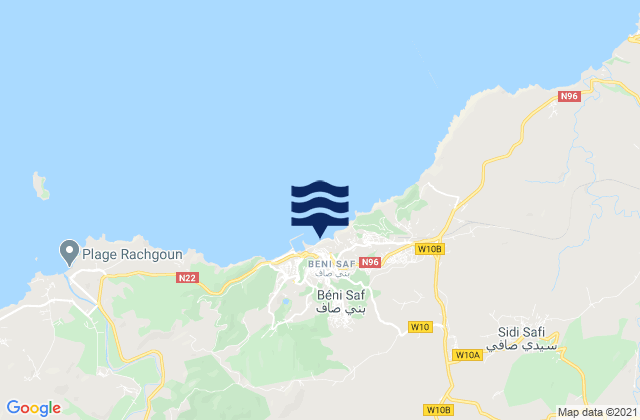 Beni Saf, Algeriaの潮見表地図