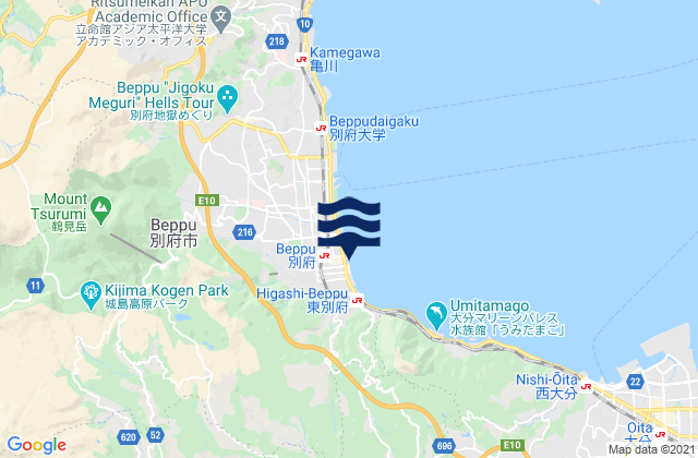 Beppu, Japanの潮見表地図