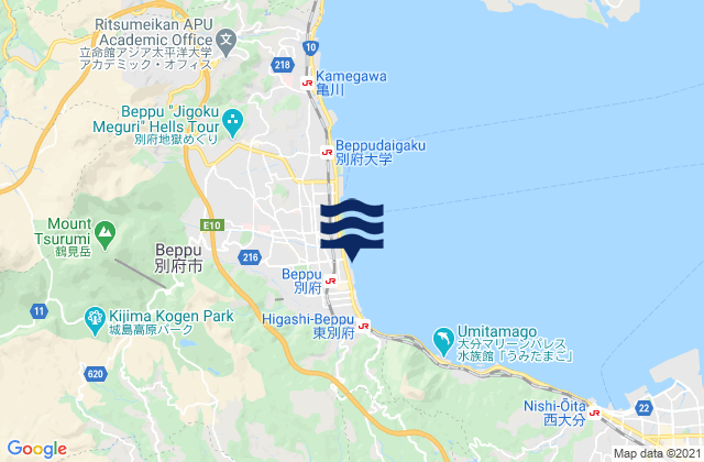 Beppu Ko, Japanの潮見表地図