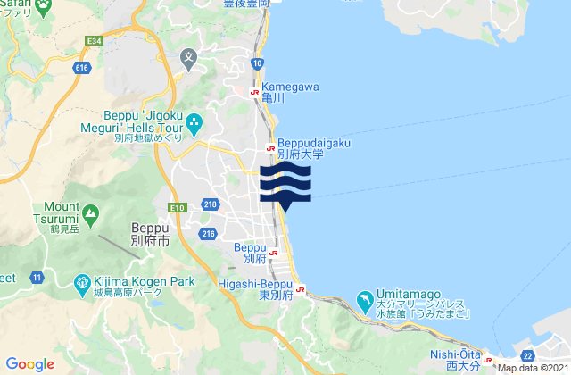 Beppu Shi, Japanの潮見表地図