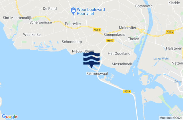Bergse Diepsluis west, Netherlandsの潮見表地図