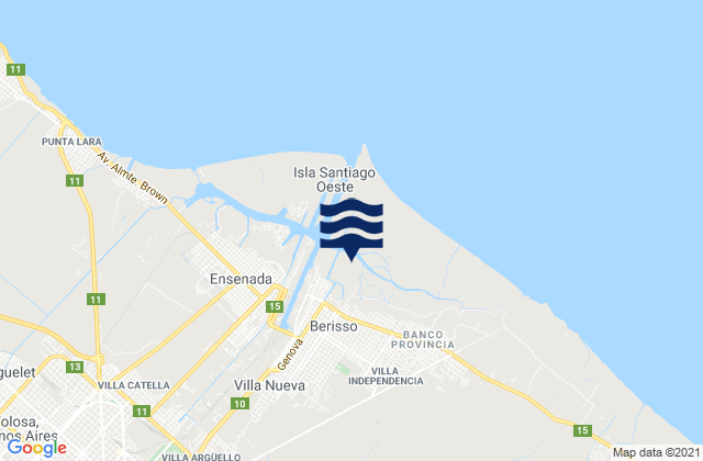 Berisso, Argentinaの潮見表地図
