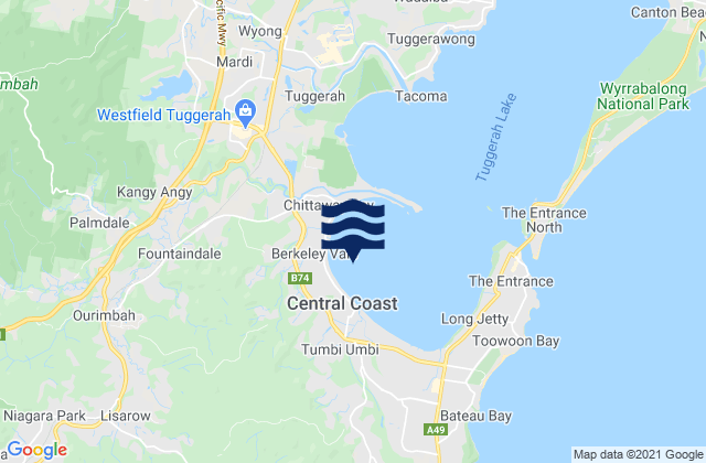 Berkeley Vale, Australiaの潮見表地図