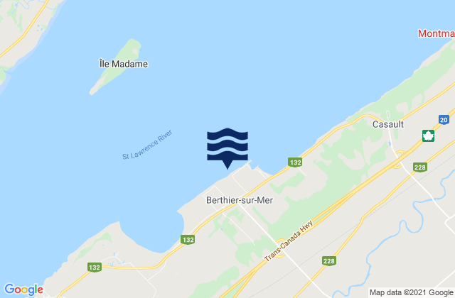 Berthier, Canadaの潮見表地図