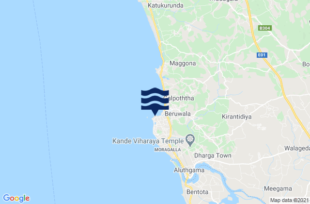 Beruwala Point, Sri Lankaの潮見表地図