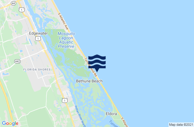 Bethune Beach, United Statesの潮見表地図