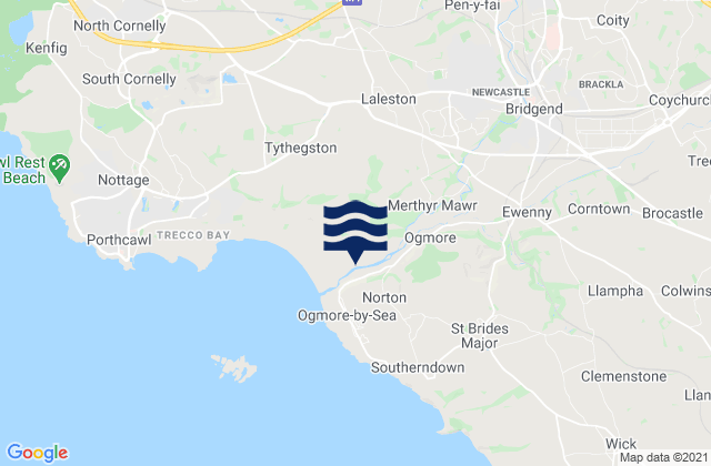 Betws, United Kingdomの潮見表地図