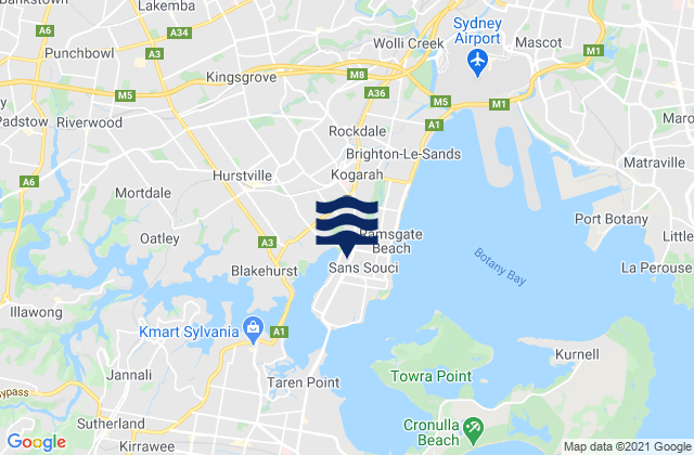 Beverley Park, Australiaの潮見表地図