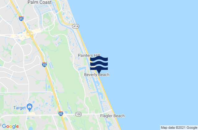 Beverly Beach, United Statesの潮見表地図