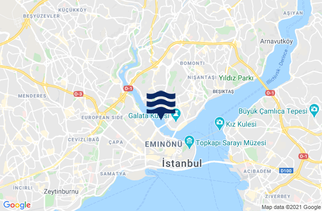 Beyoğlu, Turkeyの潮見表地図