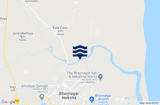 Bhavnagar, Indiaの潮見表地図
