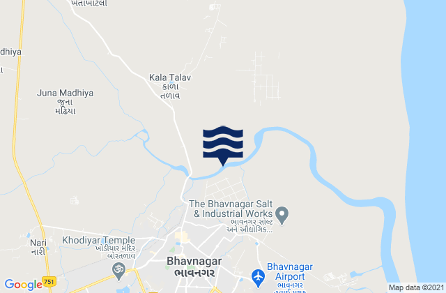 Bhāvnagar, Indiaの潮見表地図