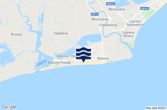Bibione, Italyの潮見表地図