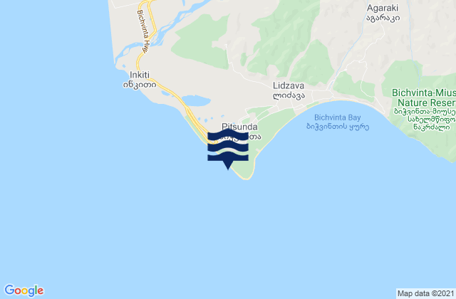 Bich’vinta, Georgiaの潮見表地図
