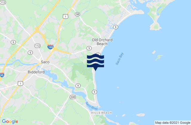Biddeford (Saco River), United Statesの潮見表地図