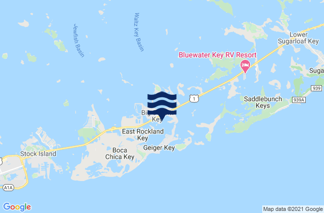 Big Coppitt Key, United Statesの潮見表地図