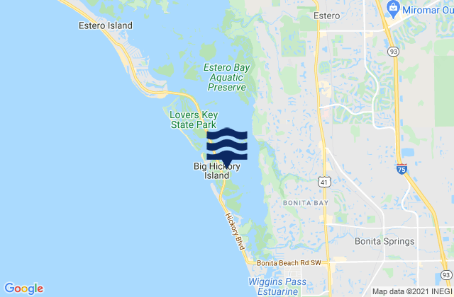 Big Hickory Island, United Statesの潮見表地図
