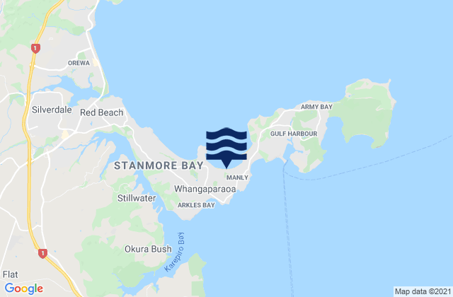 Big Manly Beach, New Zealandの潮見表地図