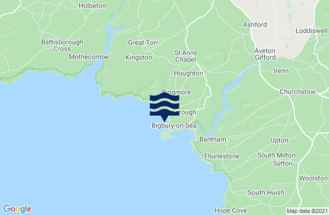 Bigbury Bay, United Kingdomの潮見表地図
