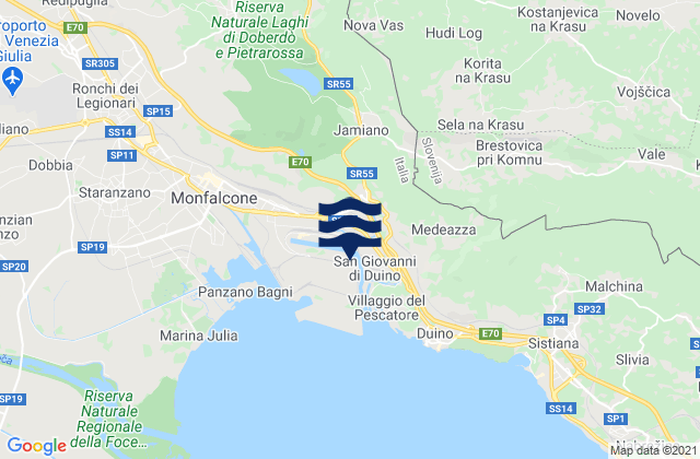 Bilje, Sloveniaの潮見表地図